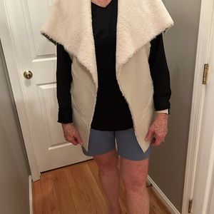 Faux leather and fur vest